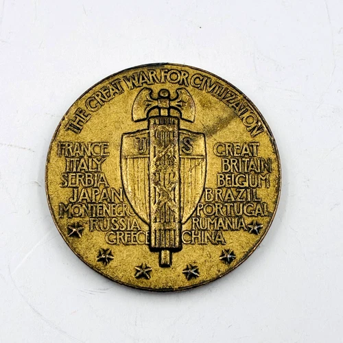WWI THE GREAT WAR FOR CIVILIZATION Bronze Military Medal WW1 a279