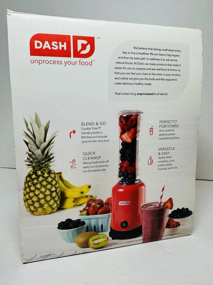 Licuadora deportiva Dash roja con tapa deportiva botella de 240 vatios 20 oz Foto 3 de 4