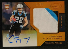 2017 Panini Certified Freshman Fabric Christian McCaffrey /99 Auto Patch Orange