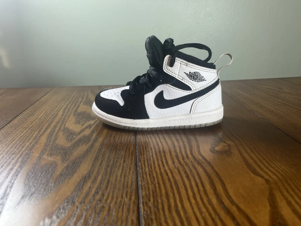 Nike Air Jordan 1 средний SE TD ребенка ясельного возраста бриллиант черный белый DN4322-100 размер 7C - Изображение 4 из 4