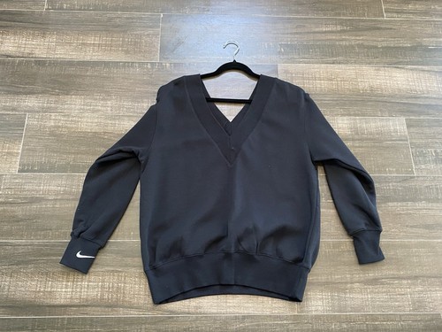 Sudadera Nike Sportswear Phoenix polar para mujer XS de gran tamaño con cuello en V - negra - Imagen 8 de 8