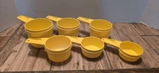Tupperware Vintage Yellow Plastic Measuring Cup Set 6 Pieces