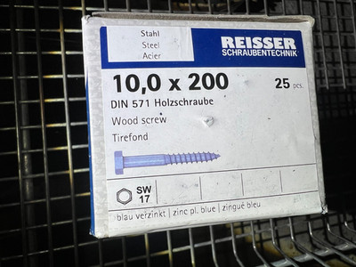 Reisser Holzbauschrauben 10x200mm 25Stück verz. Sechskantkopf DIN571  / H2Breg6