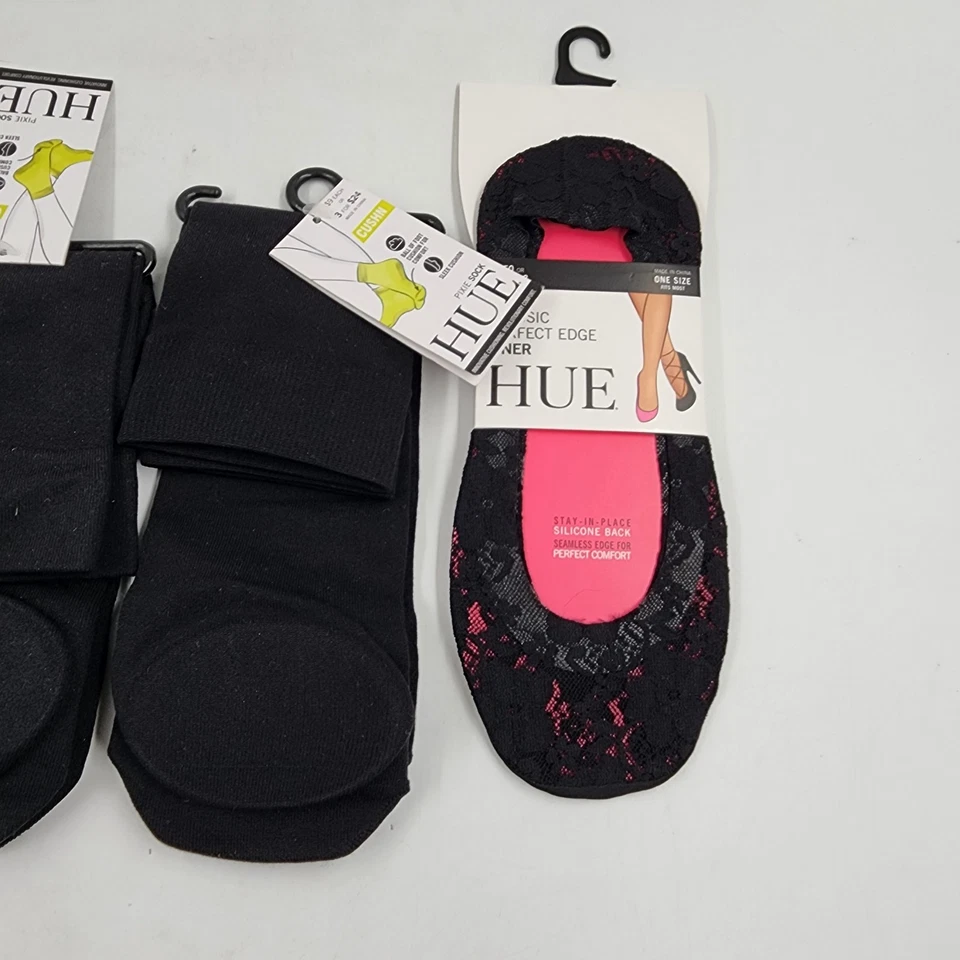 Calcetines Pixie acolchados y forrados borde perfecto de encaje tono para mujer talla única negros paquete de 4 Foto 3 de 4
