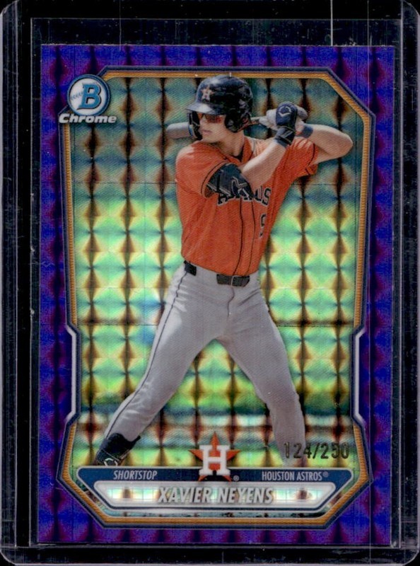 2026 Bowman Xavier Neyens Chrome Prospects Purple Geometric Refractor #/250