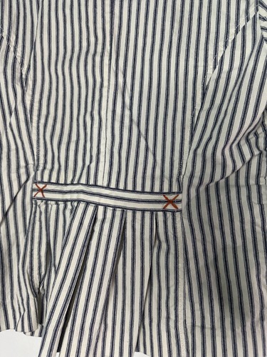 Cabi Womens Striped Blazer Size 8 Blue White Bell Sleeve Lightweight Stretch - Picture 10 of 10