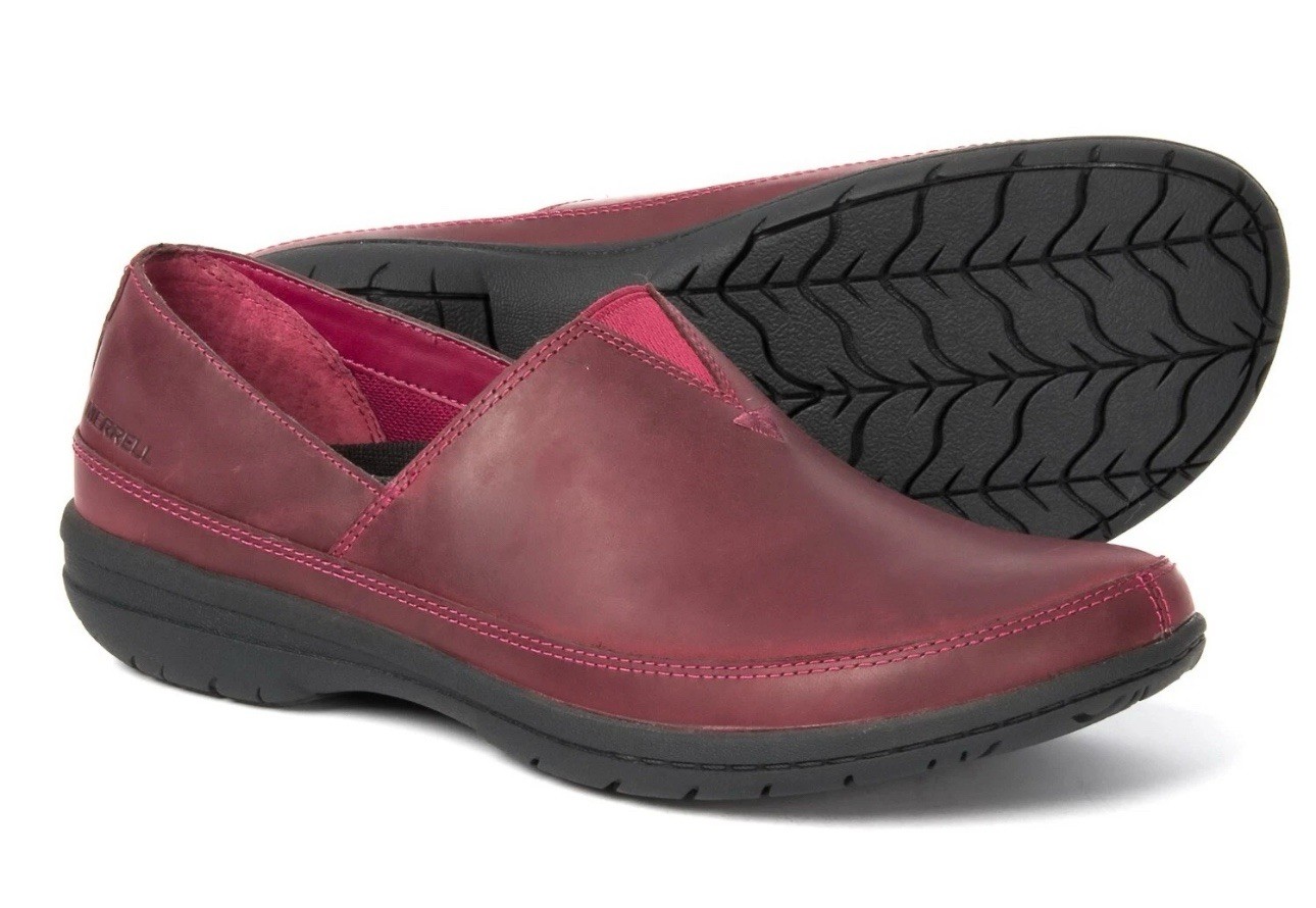 Merrell Encore Kassie Moc scarpe casual slip on donna taglia 8 rosso barbabietola