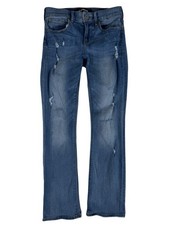 Express Blue Distressed Medium Wash Mid-Rise Barely Boot Denim Jeans Women's 0S