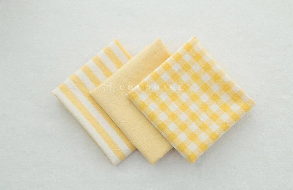 Yellow Gingham Cotton Fabric Precuts Bundle Patchwork Quilting Scraps 8mm - Image 2 of 4