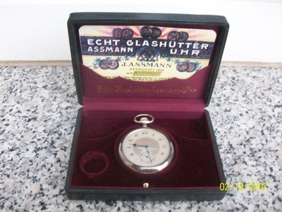 Julius Assmann große Silber HTU seltenes Breguet Zifferblatt, Glashütte 1920