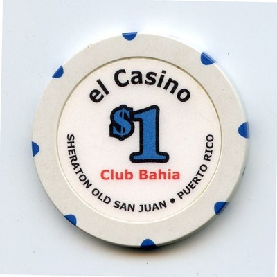 1.00 Chip from the El Casino Old San Juan Puerto Rico Club Bahia 8 Inserts