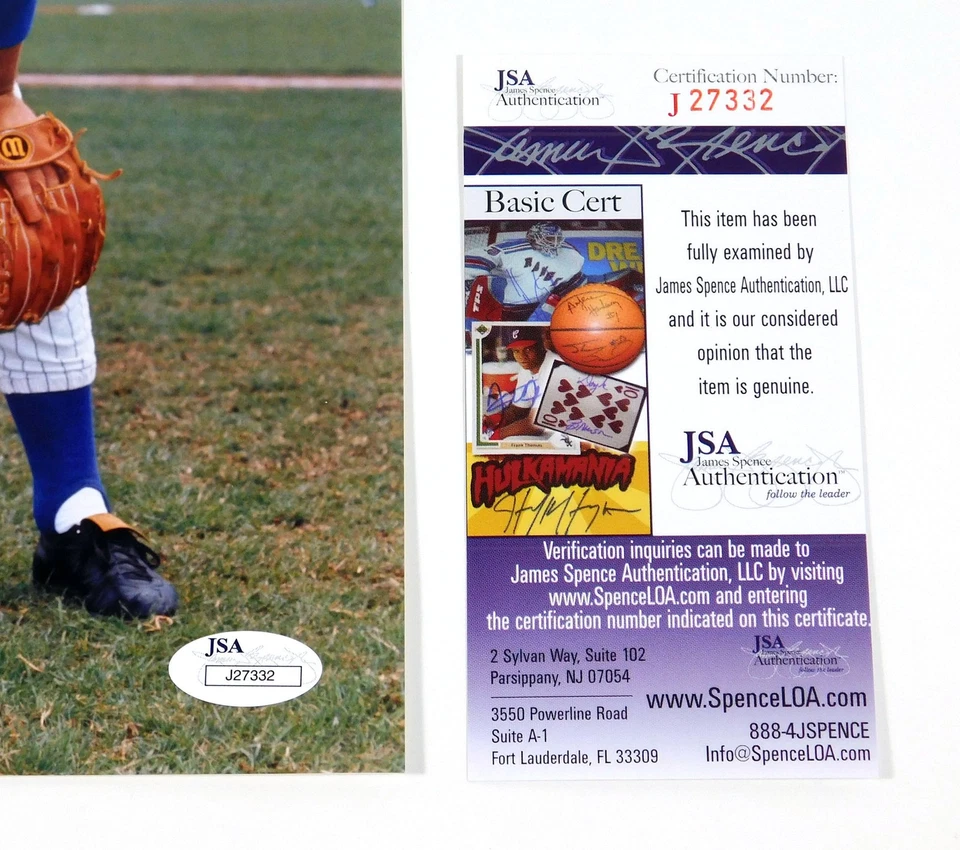 Ron Santo Signed 8 x 10 Color Photo Fielding Pose Cubs JSA Auto - Image 3 of 3