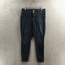 Torrid Skinny Jeans Womens 12 Actual 35X28 Blue Dark Wash Denim High Rise Zip