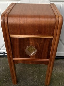 Waterfall Nightstand Art Deco 1-Drawer End Table Vintage Great Condition