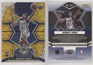 2021-22 Panini Mosaic Rookies Gold Wave Prizm Herbert Jones #231 Rookie RC
