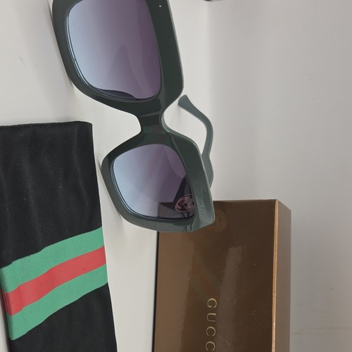 GUCCI OVERSIZED SQUARE SUNGLASSES GG1022S Blue 006 GRAY LENS 1022! SH
