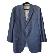 Hart Schaffner Marx Blazer Men 48R Blue Sport Coat Jacket Microcheck Micro Plaid