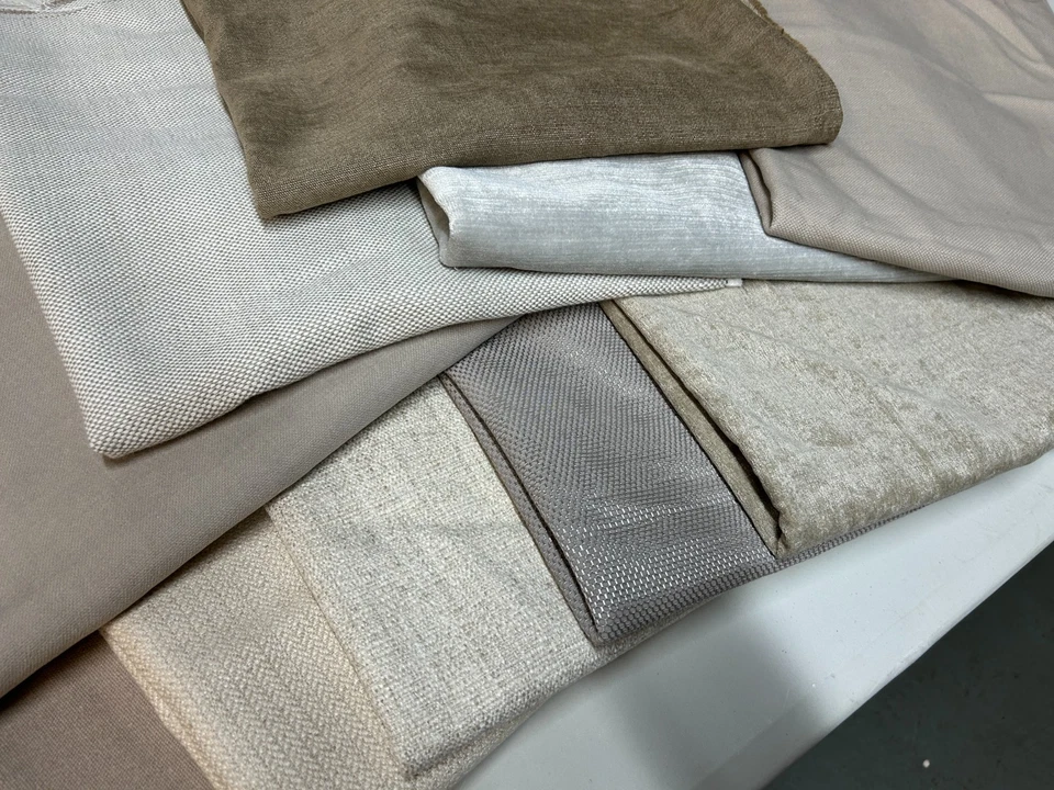 10 pcs half metre ,remnants mixed lot craft material@ £19.99 natural tones linen - Image 4 of 4