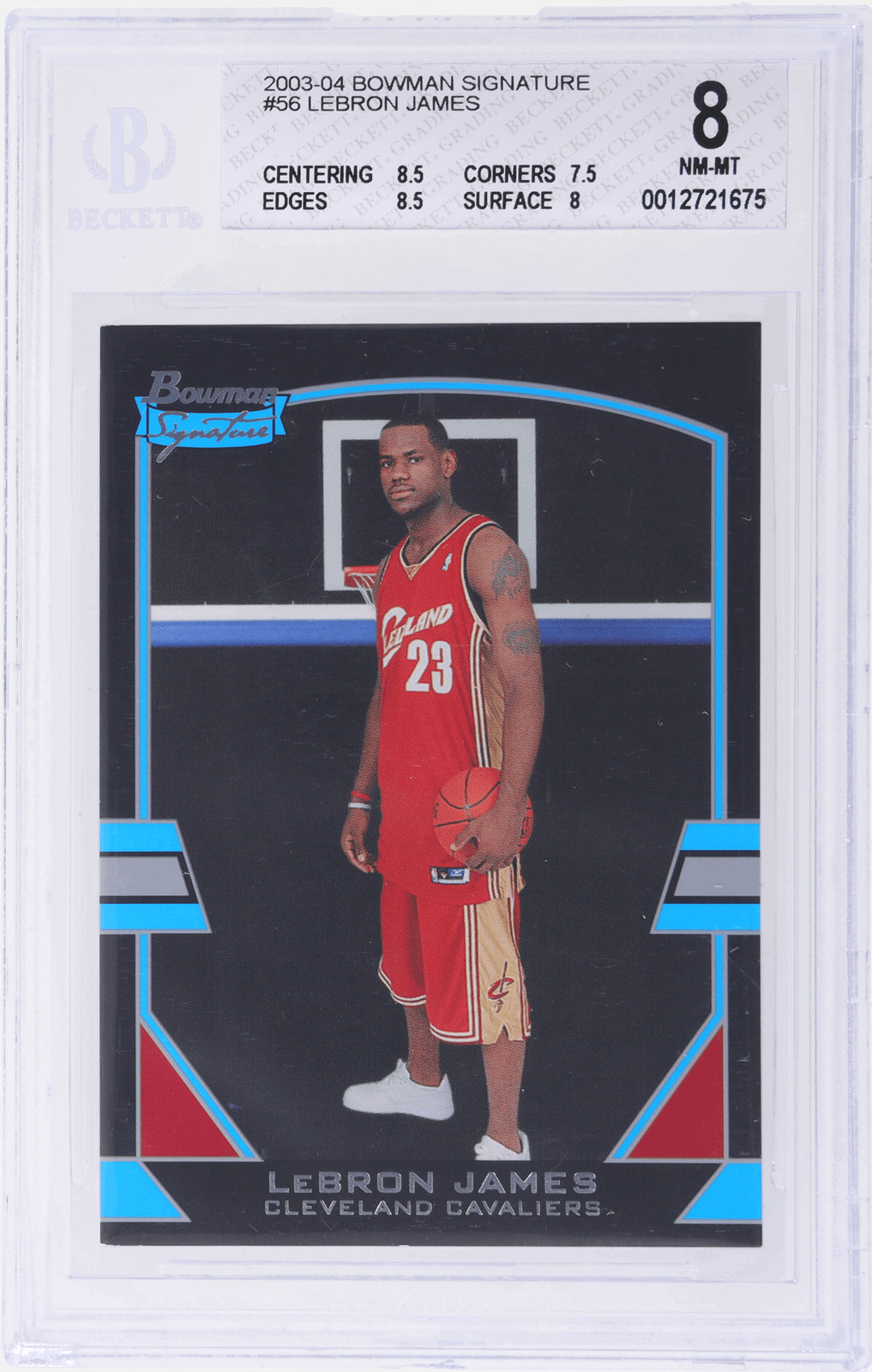 2003 Bowman Signature LeBron James #56 /1250 BGS 8 Rookie RC