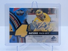 2025-26 SP Game Used 4 Nations Face-Off Fabrics Auto Filip Gustavsson #4N-FG