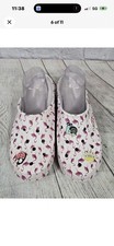 Crocs "Freesail" Hot Pink  Flamingo Print Mule Clogs  Women's SZ 11 With Charms