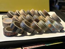 Lot of 24 WASHI TAPE - All NEW or Barely Used! All Old Fashioned Vintage Like!