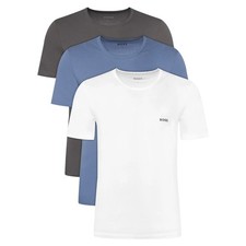 Image of Hugo Boss 3 Pack T Shirts Mens White Blue Grey Size M L XL