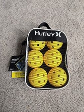Hurley Pickleball Balls With Carry Case, 6 Pack Pickleballs, Yellow Pickleballs