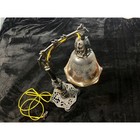 Antike Jugendstil Schreibtischlampe Milchglas Ätzglas Tulpenschirm P&S Knebel Bryant