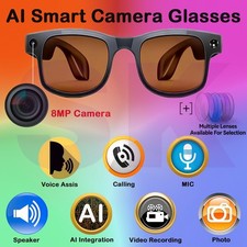 6K AI Smart Glasses Camera Bluetooth Music Call Translate HD Lens Pro Max
