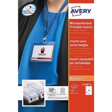 [L7418-25] Avery Pochette de 200 étiquettes pour badges à clip plastique form...