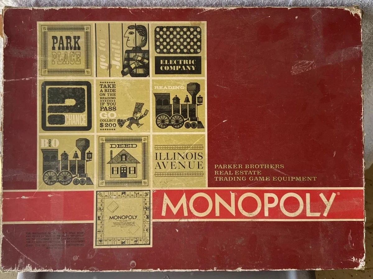 Monopoly Board 1964 Vintage Manufacture Board & Traditional Games