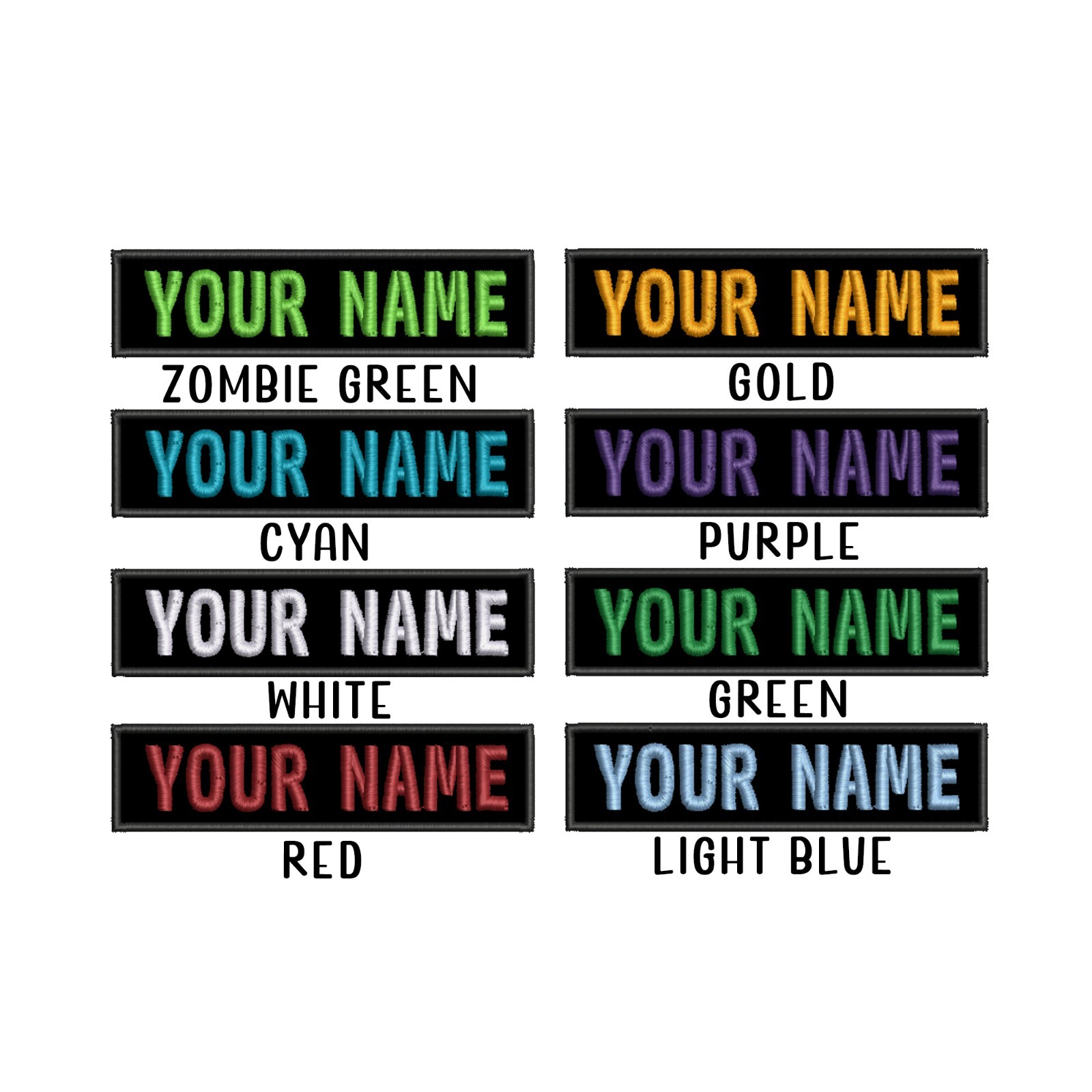 BEST SELLING 6x2 SIZE Custom NAME TAG Embroidered "Iron on", USA FAST SHIPPING