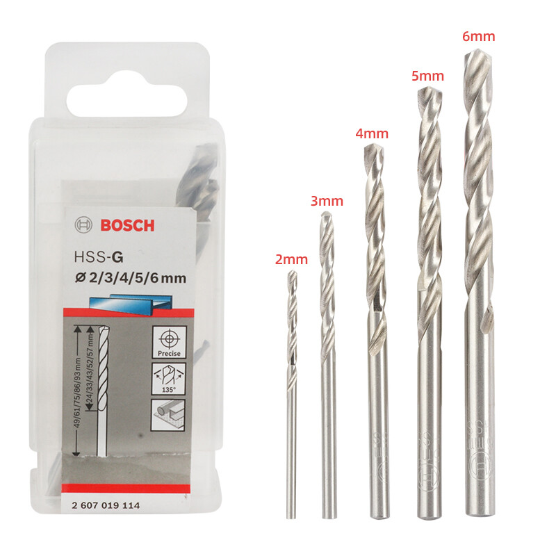 Bosch HSS-G high-speed Drill Bit Set 2/3/4/5/6mm Drill Bits For Wood  Drilling