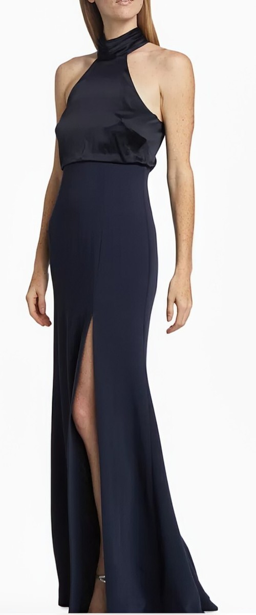 CINQ A SEPT Alexandra Halter Trumpet Gown Navy Blue Sz 0 | eBay CINQ A SEPT Alexandra Halter Trumpet Gown Navy Blue Sz 0 | eBay