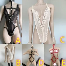 1/6 Female Sexy Lace Underwear Bikini Jumpsuit Belt Lingerie Set Fit 12" Figures