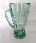 Vintage Green Coca-Cola Glass With Handle 14oz Heavy