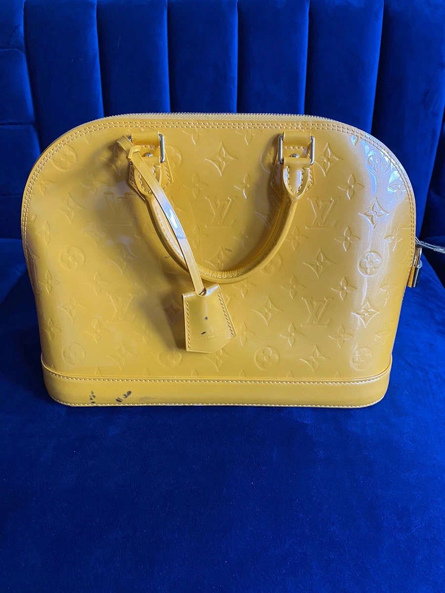 Louis Vuitton Yellow Vernis Monogram Alma BB Bag