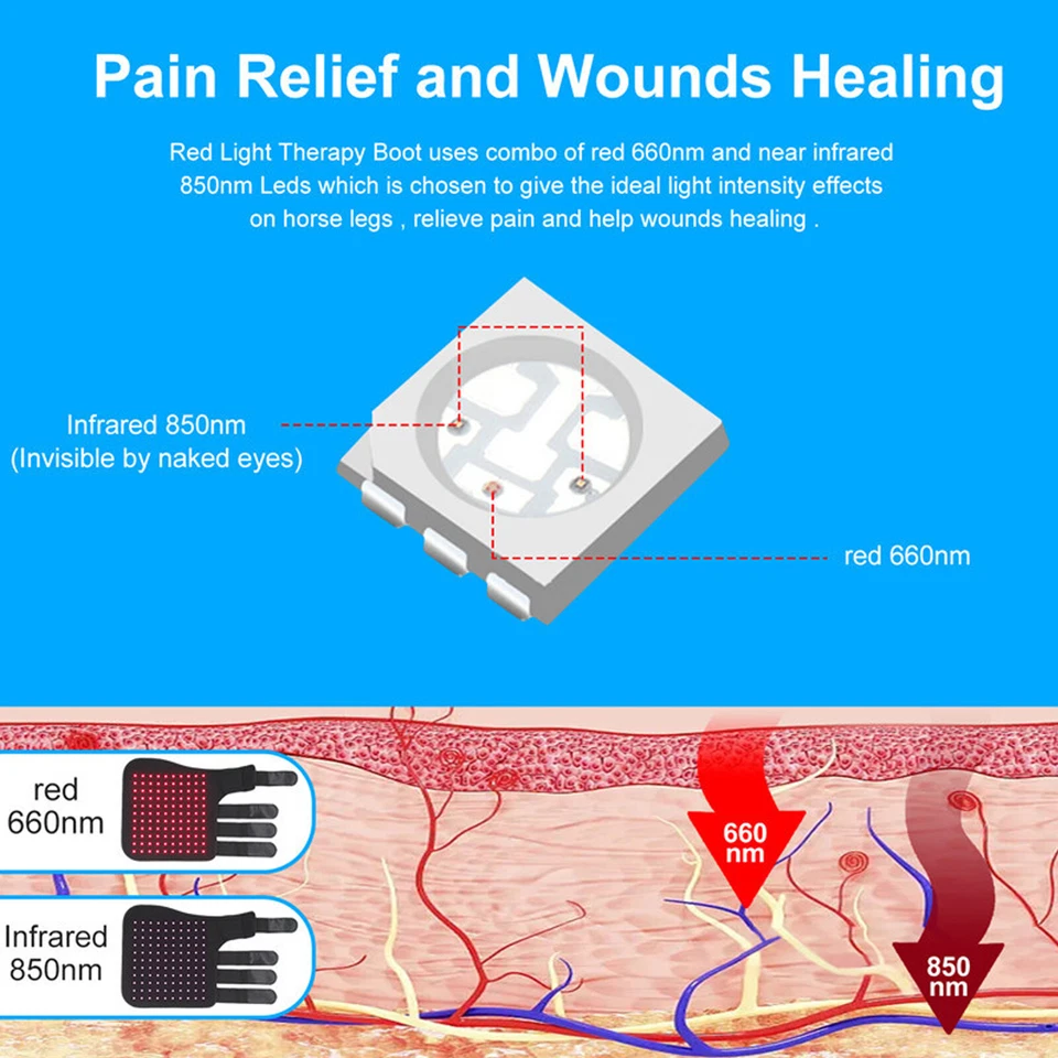 Red Light LED Therapy Leg Wrap for Horses New - Image 3 of 4