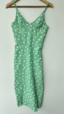 Urban Outfitters Green Polka Dot Dolce Vita Front Slit Midi Dress Size XS EUC!