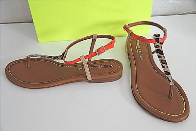 Leopard Sandals Visconti Du Réau Size 40 EU 9 US 7 UK New Value 250 