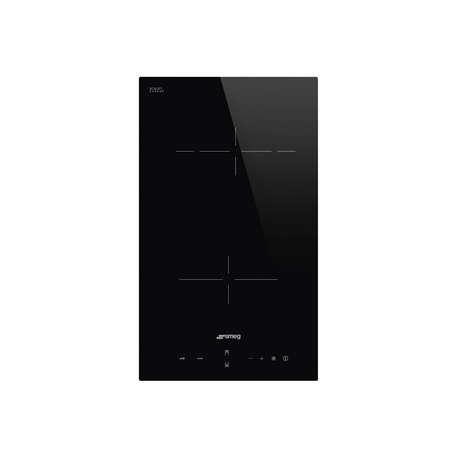 Smeg Piano Cottura Ceramico 2 Fuochi 30 cm Vetro-Ceramica Nero SE232TD1