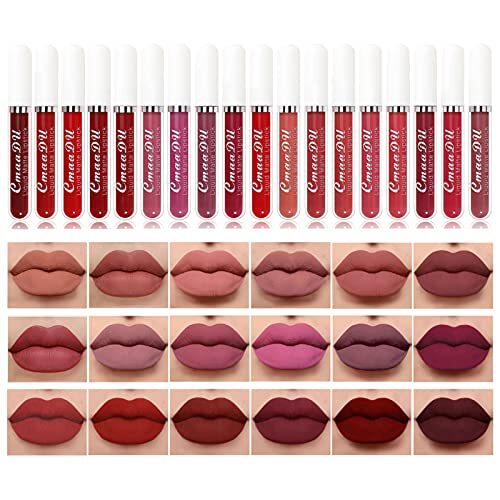 18 Pcs Liquid Matte Lipstick Set Long Lasting Waterproof Smudge Proof Lip Gloss - Picture 1 of 9