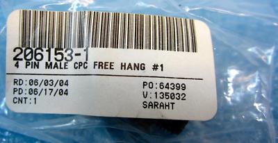 AMP AMPHENOL 206153-1 4 PIN MALE CPC FREE HANG #1 CONNECTOR - NEW | eBay