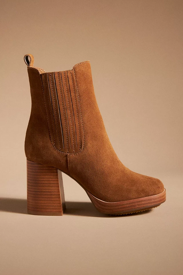 Nuevas botas de corredor Kelsi Dagger para mujer plataforma Chelsea gamuza camel talla 9 M nuevas en caja Foto 2 de 4