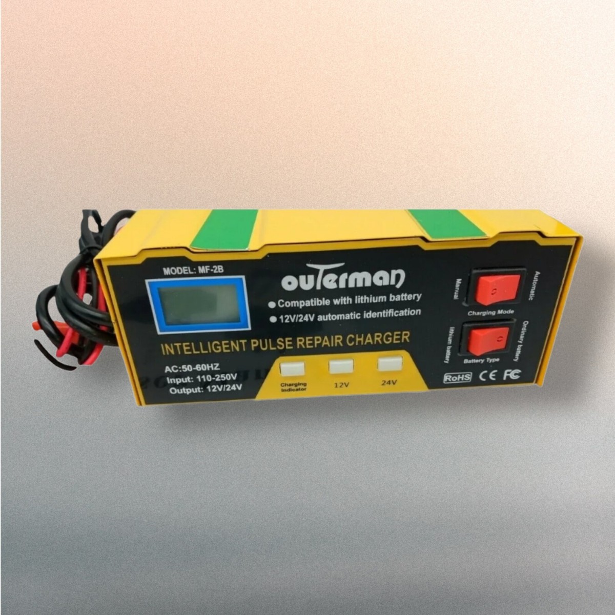 Outerman Car 12V/24Lithium Battery Charger For Auto Battery
