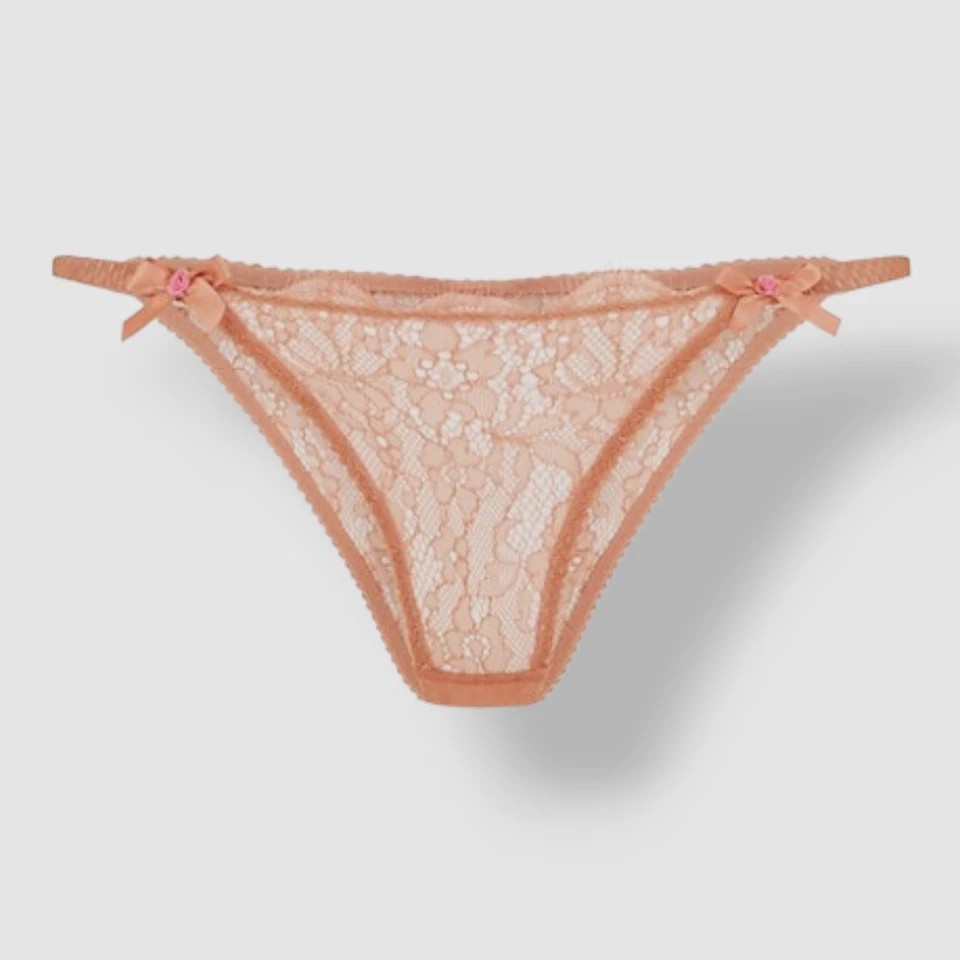 $110 Agent Provocateur Women's Brown Lorna Lace Brief Panties Size 2 - Image 2 of 3