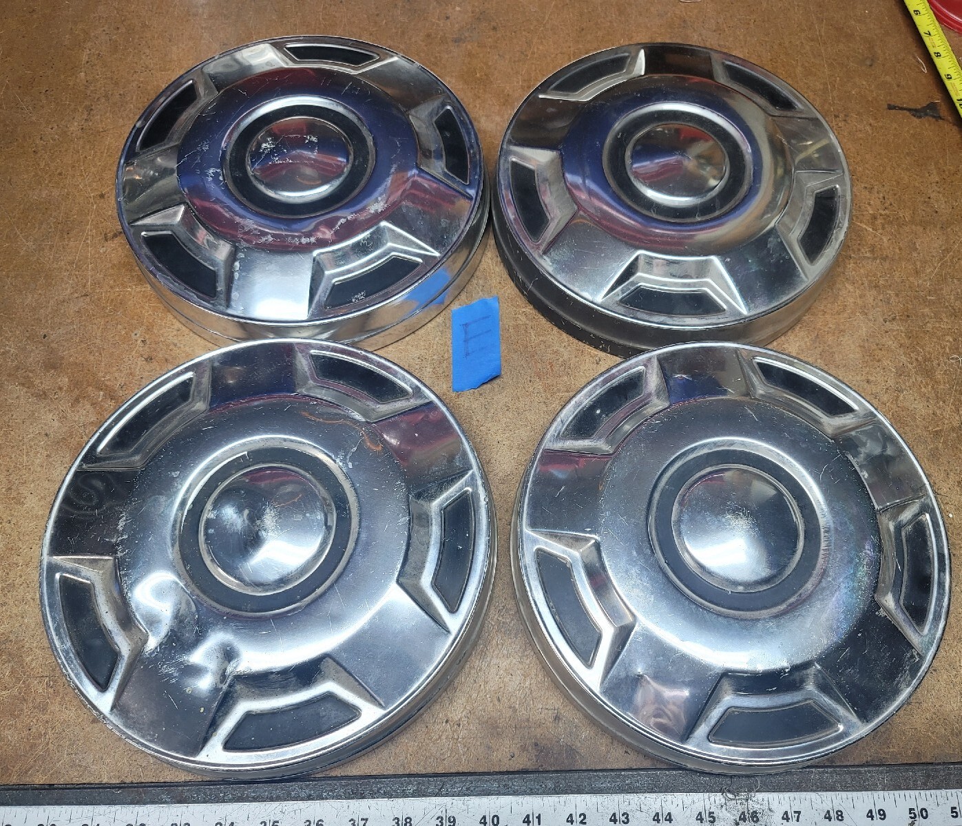 1976-1991 Ford F150 E150 Truck Van OEM Dog Dish Hubcap Set of 4