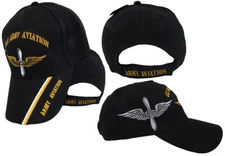 U.S. Army Aviation Division Shadow Black Embroidered Cap Licensed CAP566 Hat
