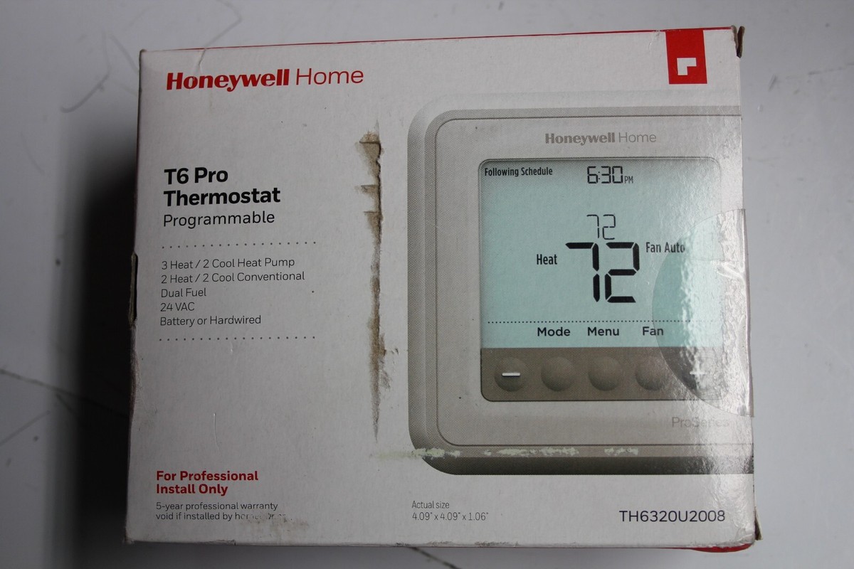 Honeywell HOME T6 Pro Programmable Thermostat, 3H/2C Heat Pump, 2H/2C  Convention - Main Image